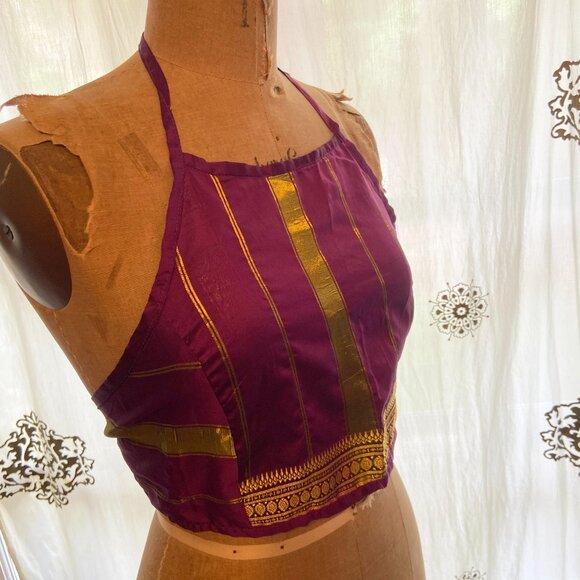 vtg 90s SPEED LIMIT MPH Crop Halter Top Boho Gypsy Whimsigoth Fairy M India EUC - Picture 4 of 7